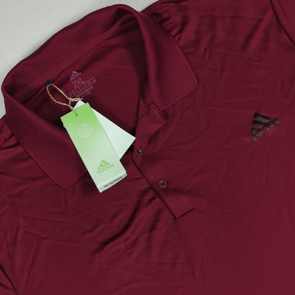 NEW Adidas Primegreen Performance‎ Golf Polo Collegiate Burgundy Mens XXL